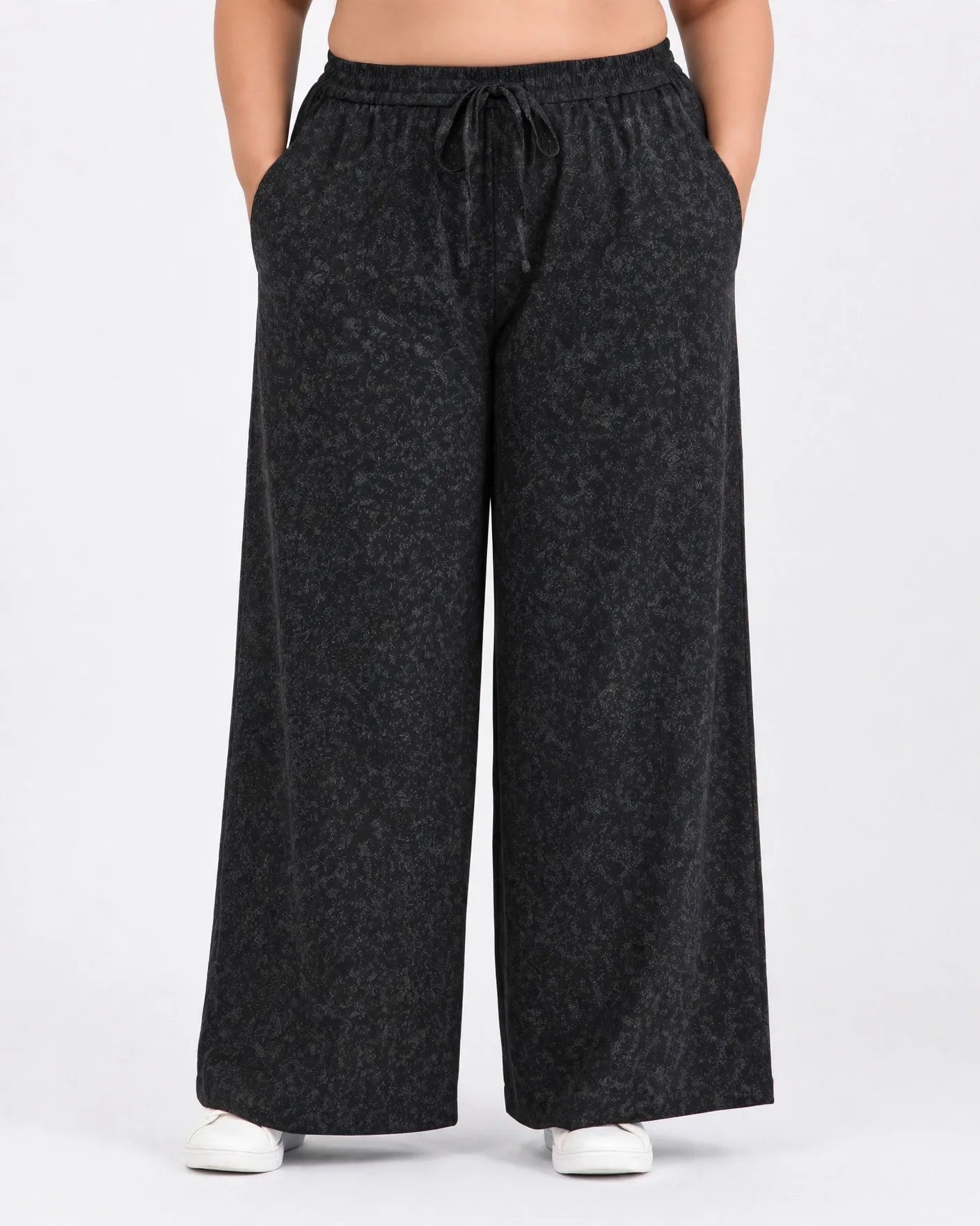 Women Black Solid Wide  Palazzo Pants | WFPP