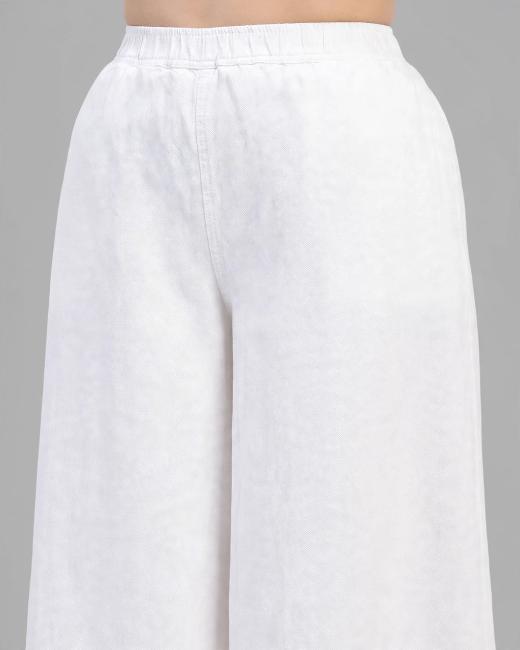 High-Rise Wide Leg Elasticated Denim Palazzo Jeans