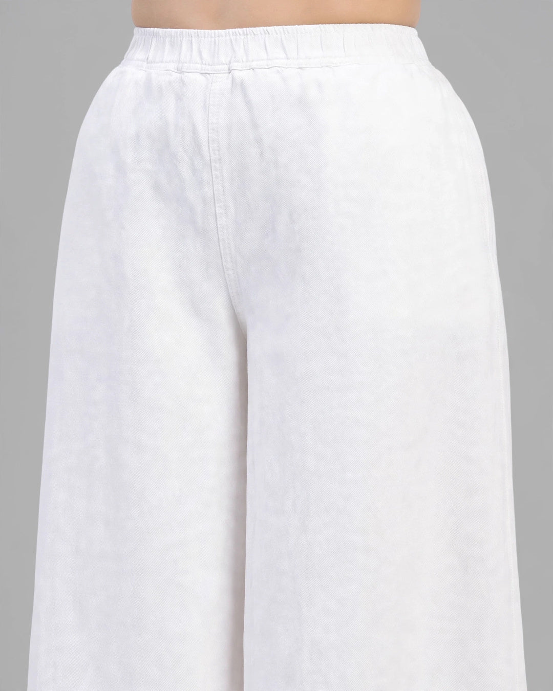 High-Rise Wide Leg Elasticated Denim Palazzo Jeans